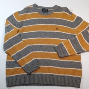 American Eagle Outfitters Crewneck Stripped Cotton Wool Blend Sweater